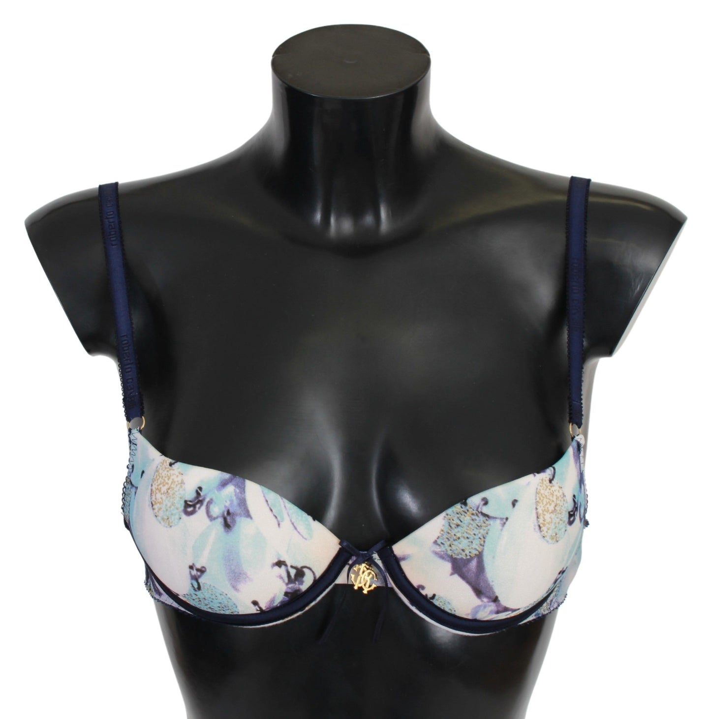 Elegante sujetador push-up con estampado azul