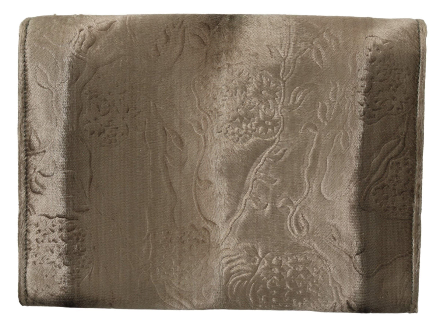 Cartera de mano tipo maletín de piel con estampado de cocodrilo en terciopelo beige