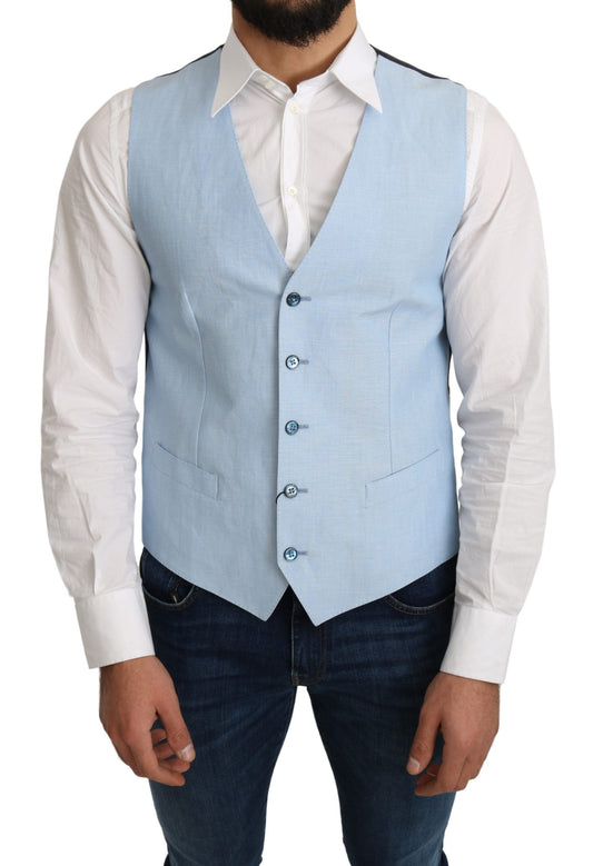Elegante chaleco formal azul celeste para hombre