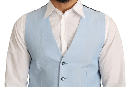 Elegante chaleco formal azul celeste para hombre