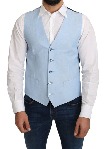 Elegante chaleco formal azul celeste para hombre