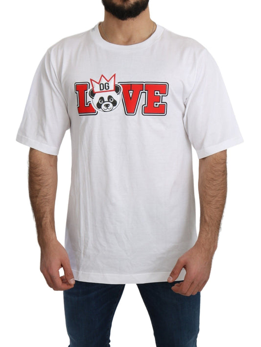 Camiseta de cuello redondo ajustada con estampado de pandas
