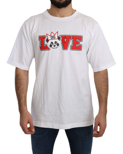Camiseta de cuello redondo ajustada con estampado de pandas