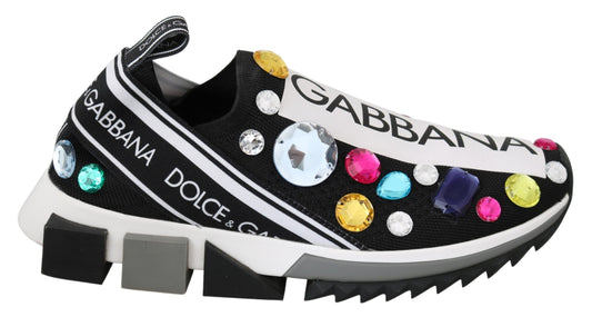 Zapatillas bajas negras con cristales