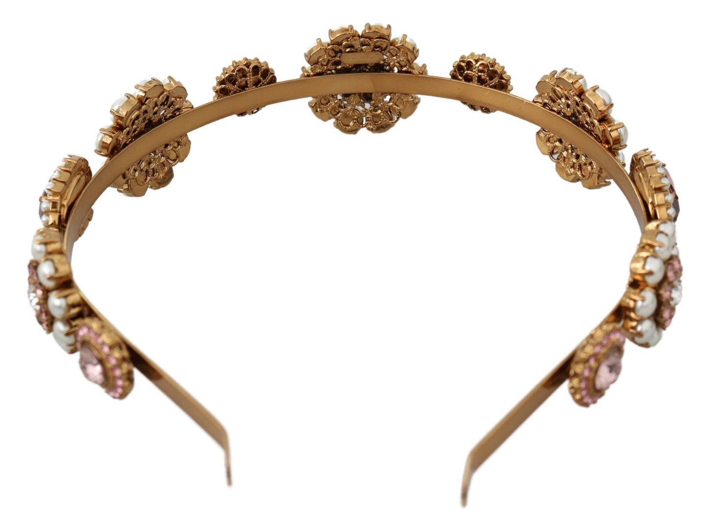 Elegante diadema de perlas de cristal