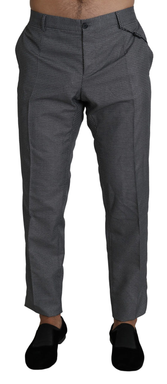 Elegante pantalón de vestir gris ajustado
