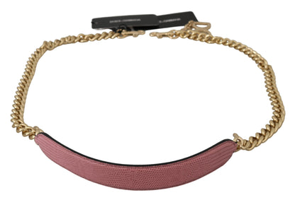 Elegante correa de hombro de cuero rosa dorado