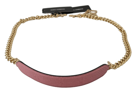 Elegante correa de hombro de cuero rosa dorado