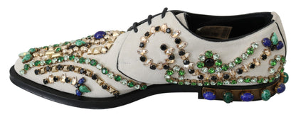 Elegantes zapatos planos de ante blanco con cristales