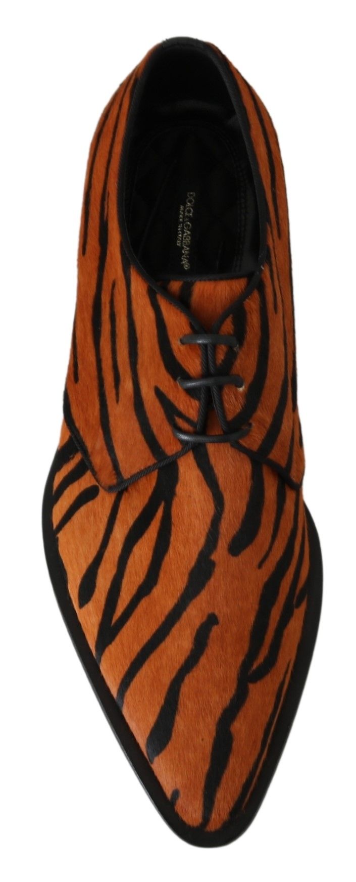 Zapatos de vestir con estampado de tigre y pelo de poni