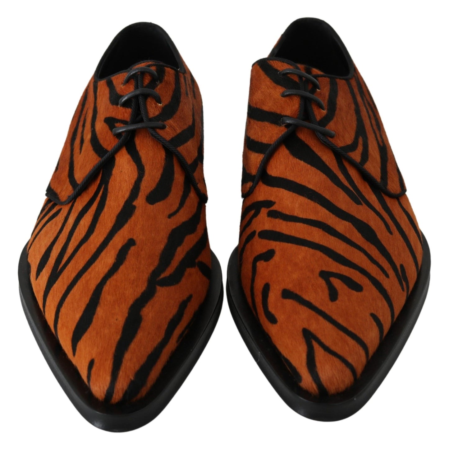 Zapatos de vestir con estampado de tigre y pelo de poni