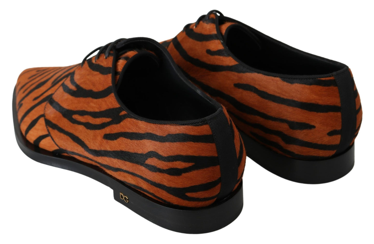 Zapatos de vestir con estampado de tigre y pelo de poni