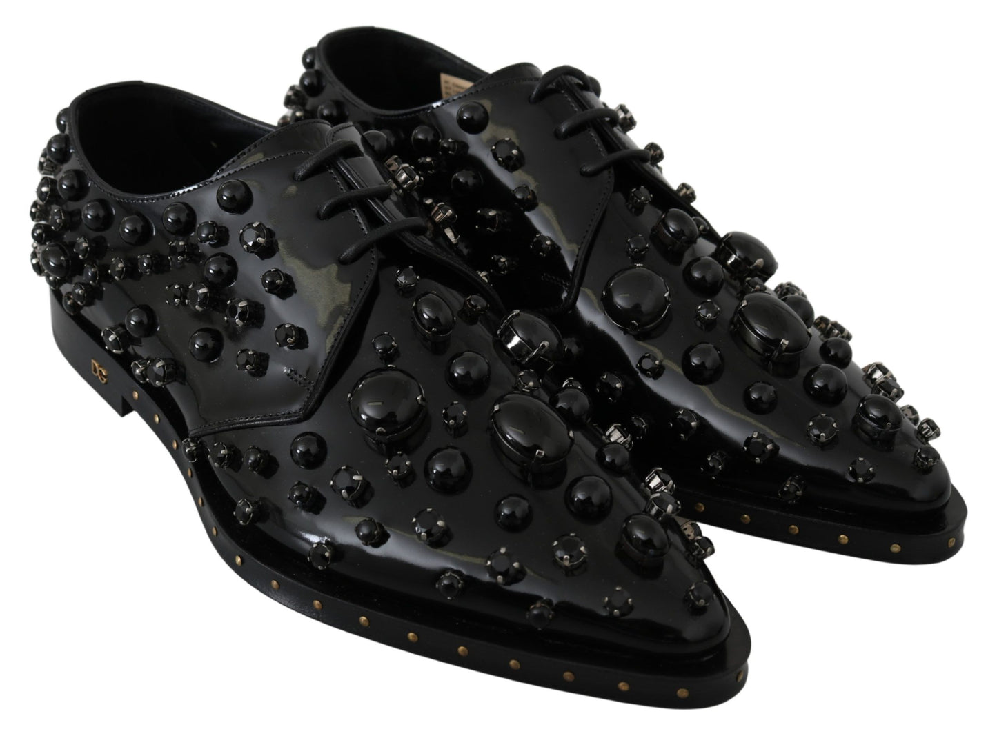 Elegantes zapatos de vestir negros con cristales