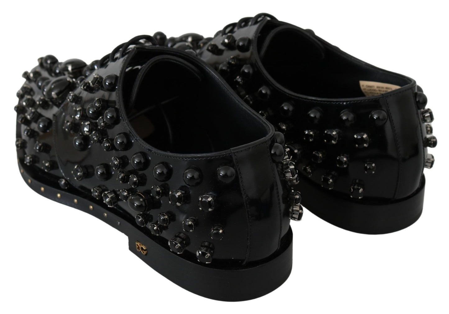 Elegantes zapatos de vestir negros con cristales