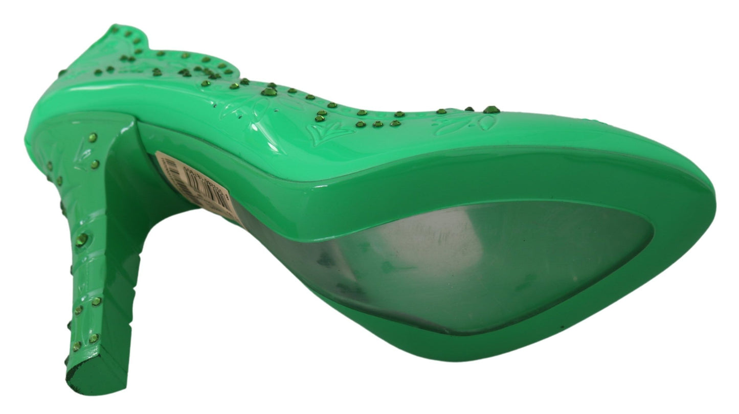 Encantadores zapatos de tacón de cristal de Cenicienta