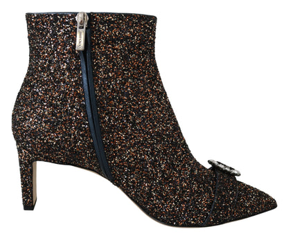 Botas de tacón Hanover con purpurina en mezcla de amatista