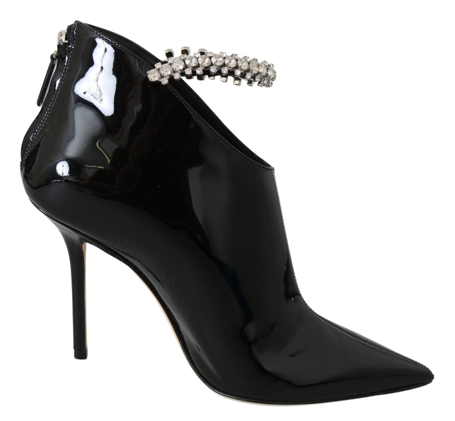 Botas elegantes de tacón de charol negro