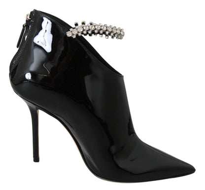 Botas elegantes de tacón de charol negro