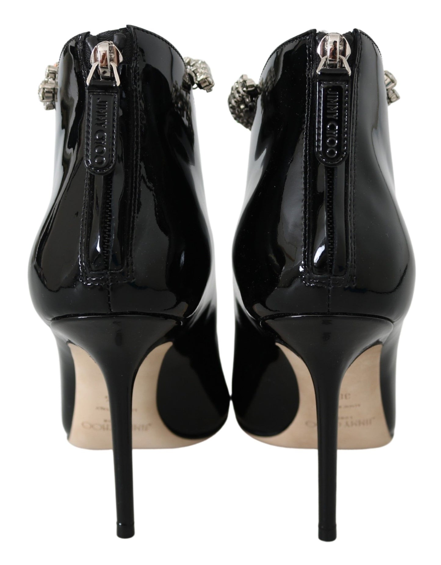 Botas elegantes de tacón de charol negro