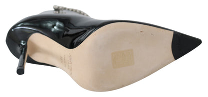 Botas elegantes de tacón de charol negro