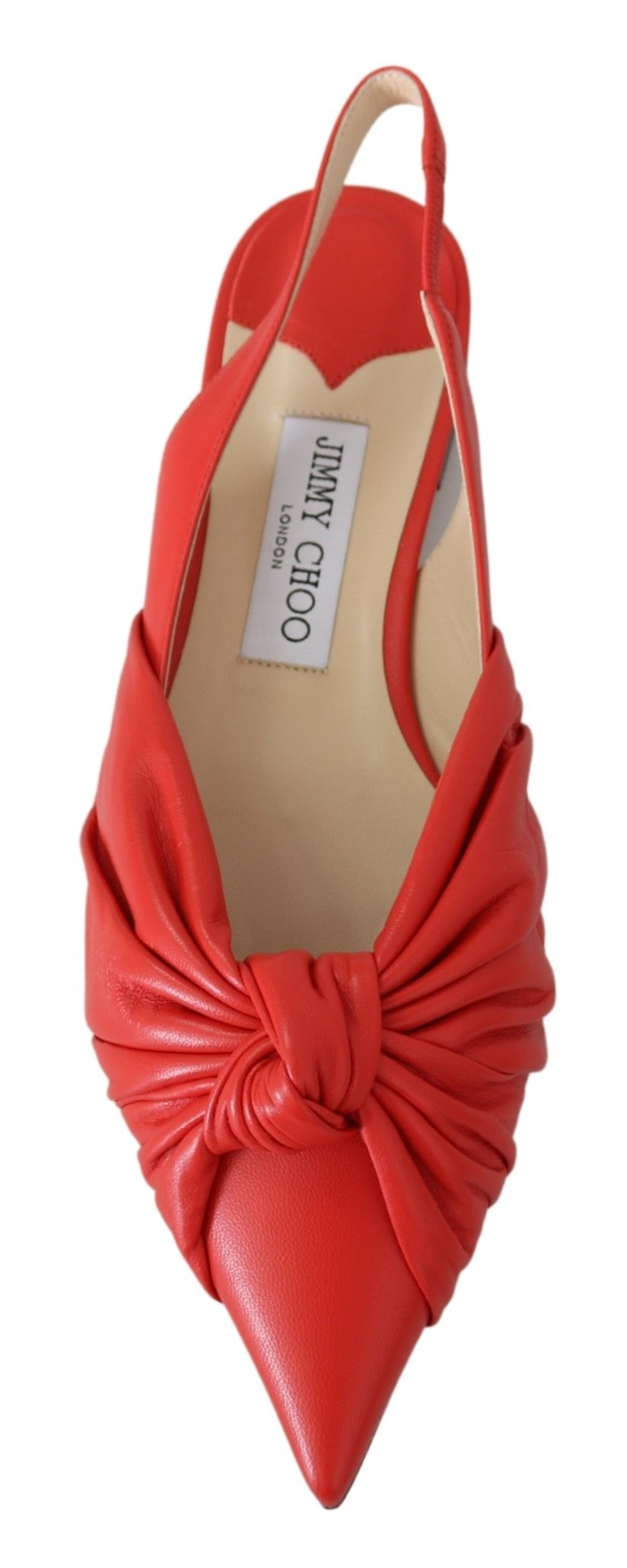 Elegantes zapatos planos de cuero con punta roja