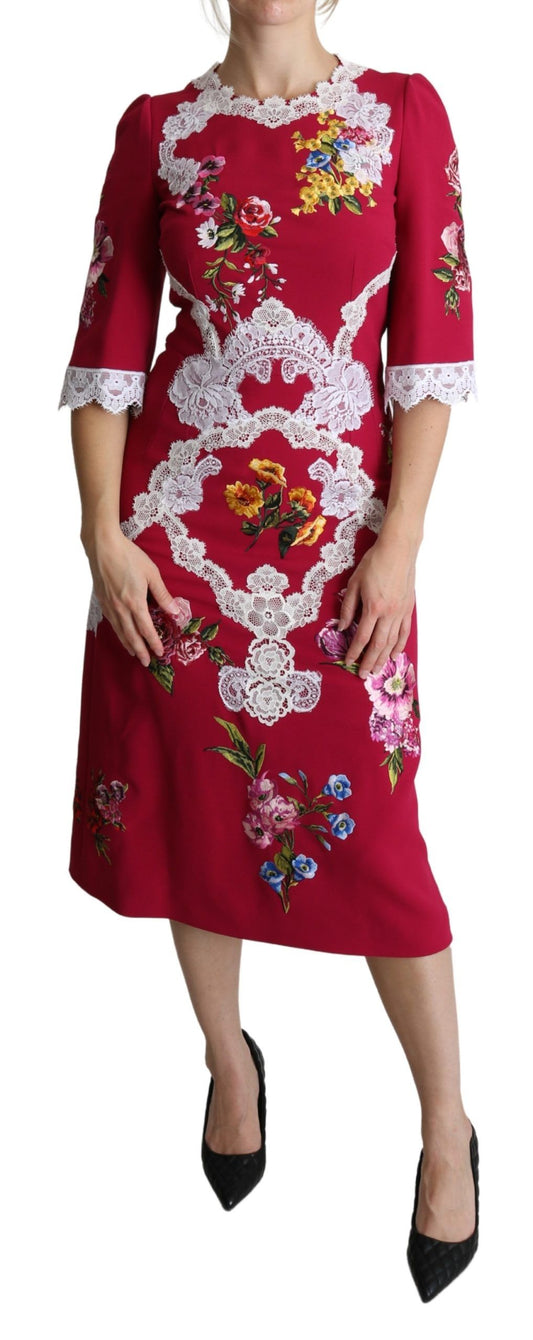Vestido midi con bordado floral