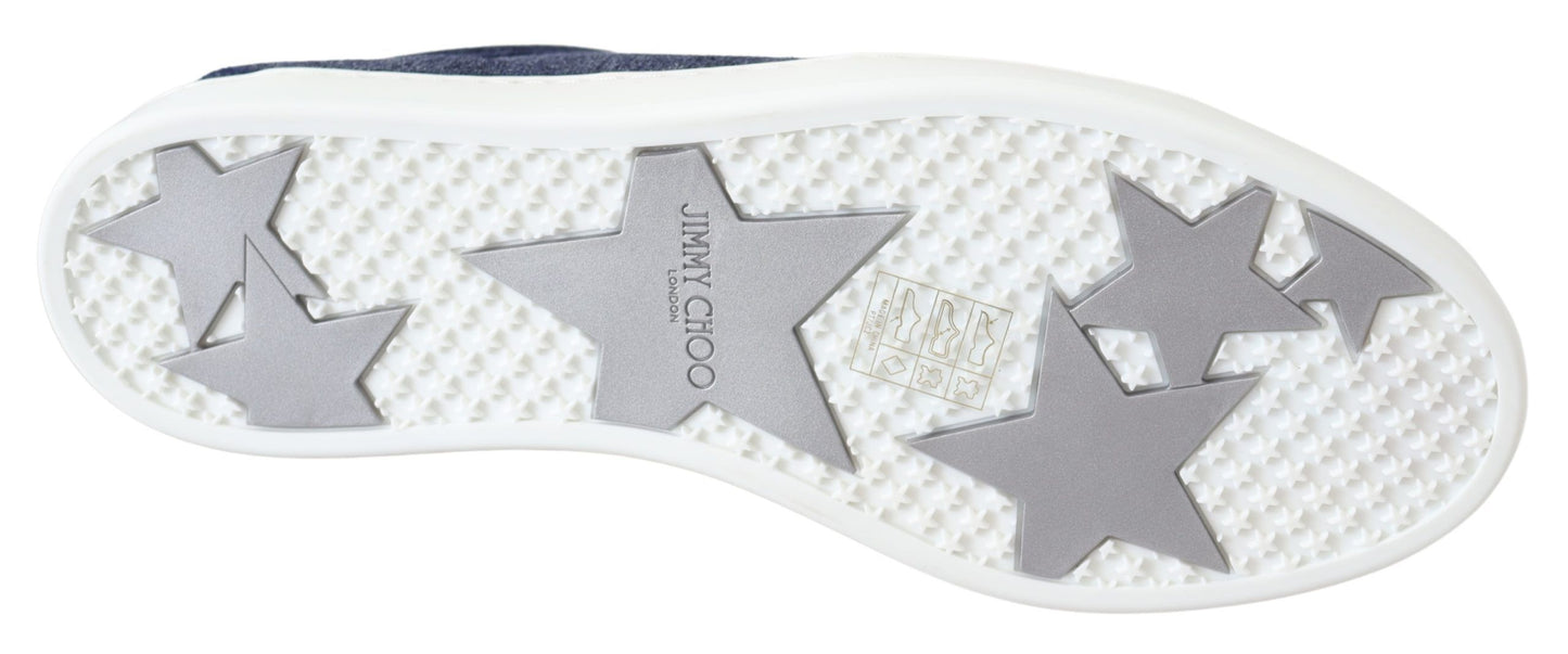 Zapatillas elegantes de gamuza vaquera azul sin cordones