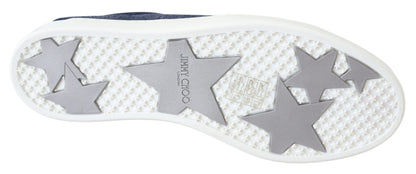 Zapatillas elegantes de gamuza vaquera azul sin cordones