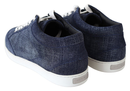 Zapatillas elegantes de gamuza vaquera azul sin cordones