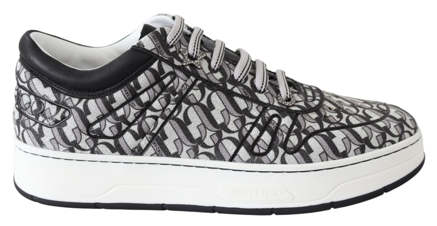Zapatillas brillantes sin cordones - Plateadas y negras