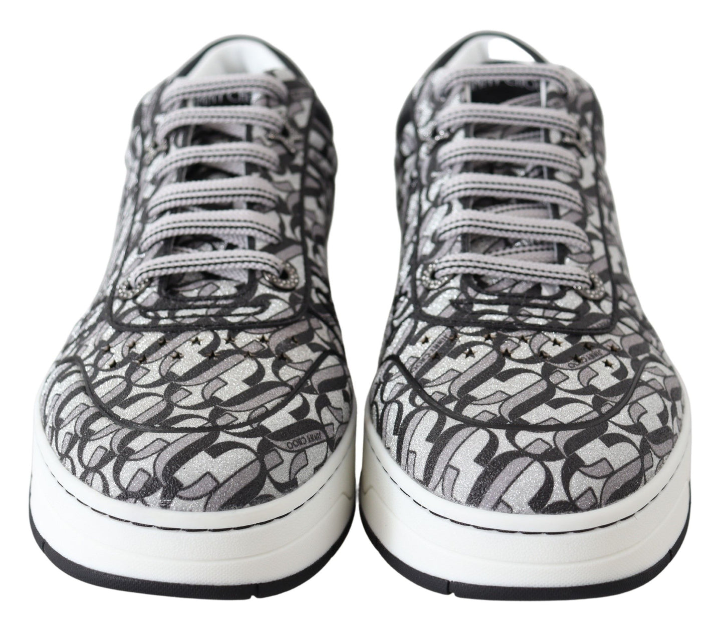 Zapatillas brillantes sin cordones - Plateadas y negras