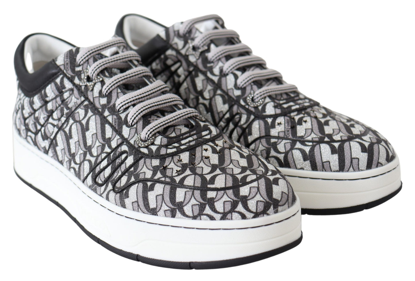Zapatillas brillantes sin cordones - Plateadas y negras