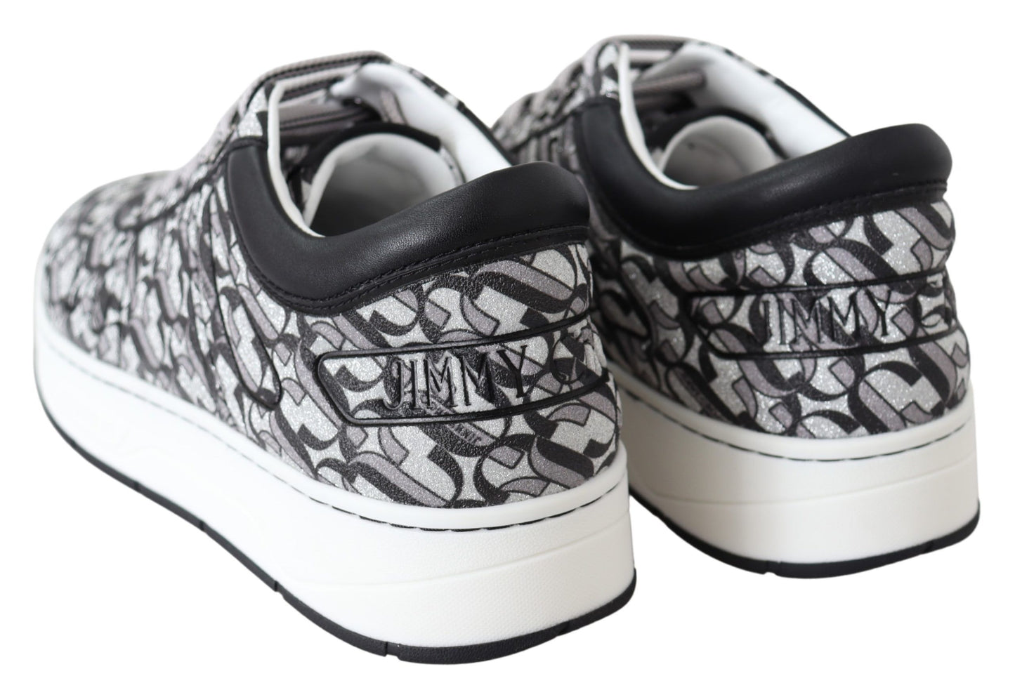 Zapatillas brillantes sin cordones - Plateadas y negras