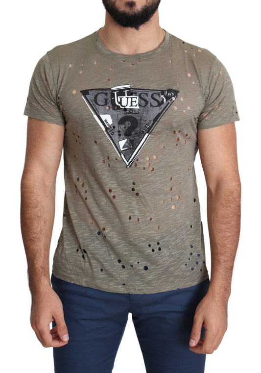 Camiseta elástica de algodón marrón chic