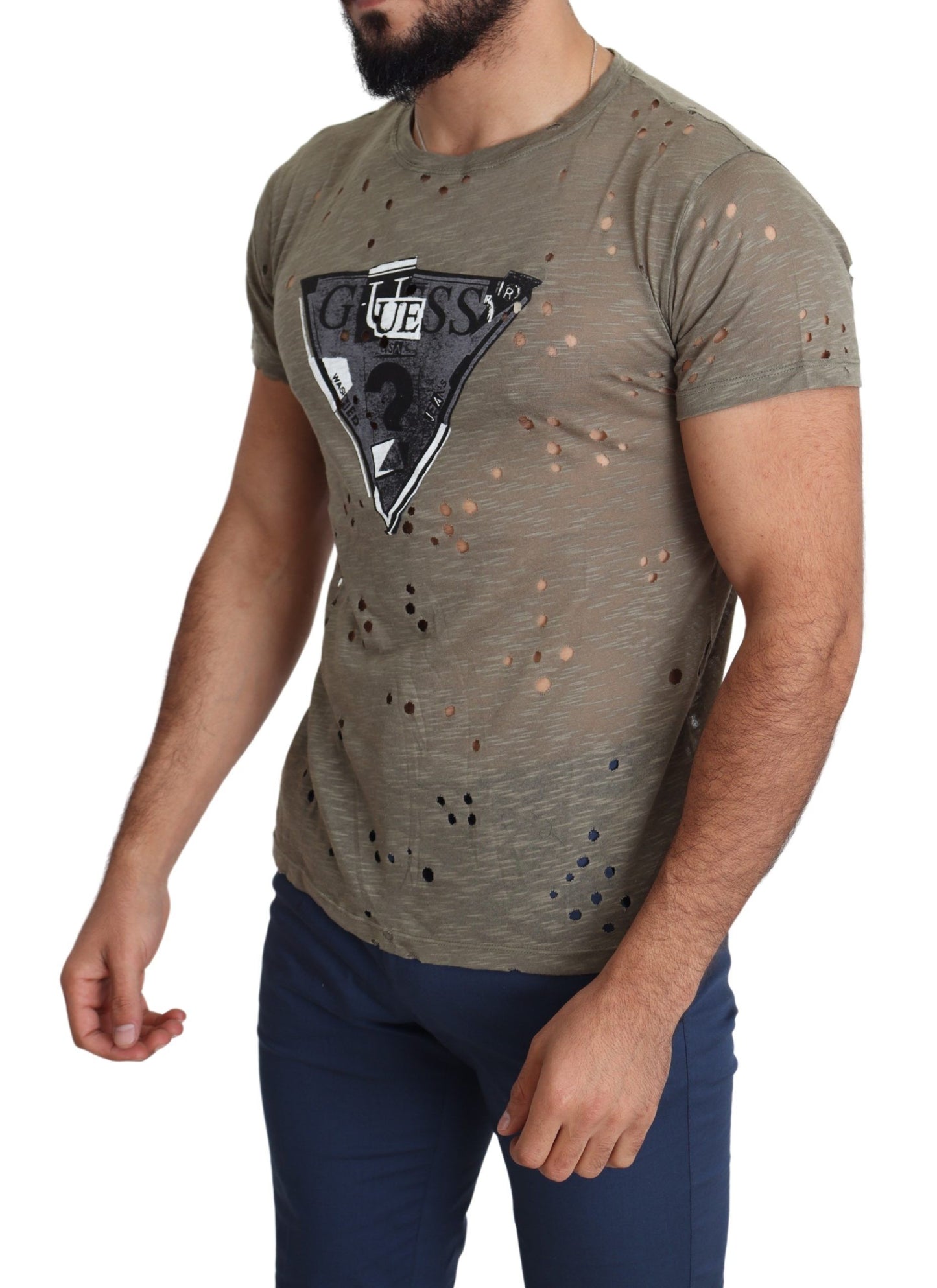 Camiseta elástica de algodón marrón chic