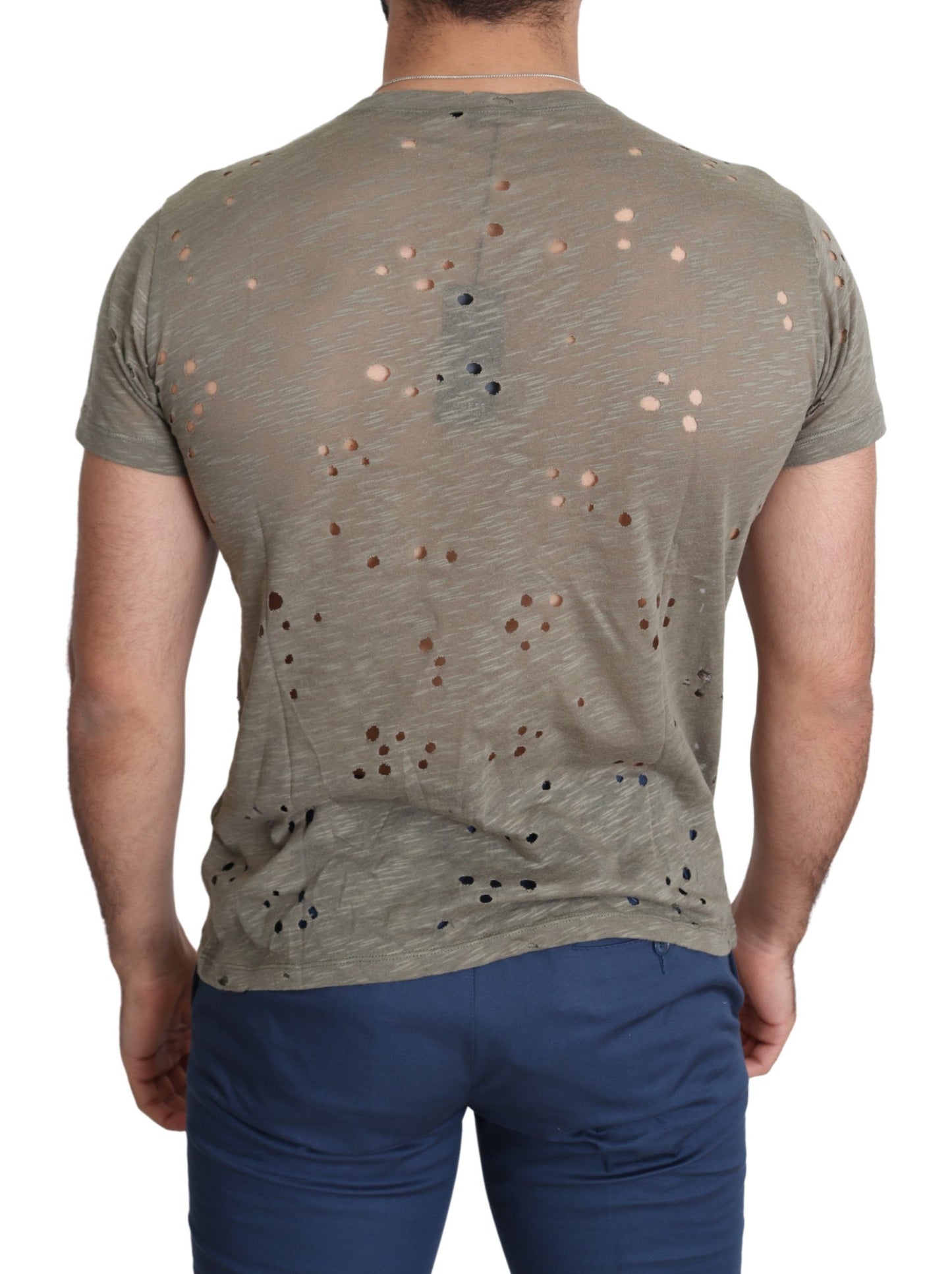 Camiseta elástica de algodón marrón chic