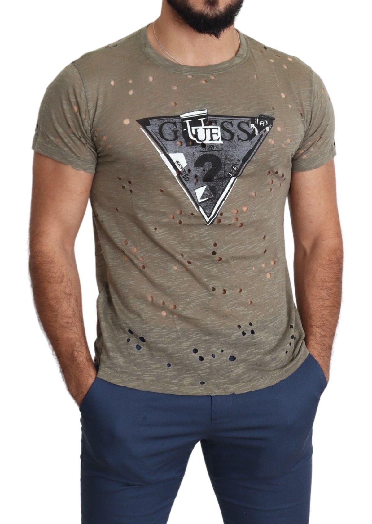 Camiseta elástica de algodón marrón chic