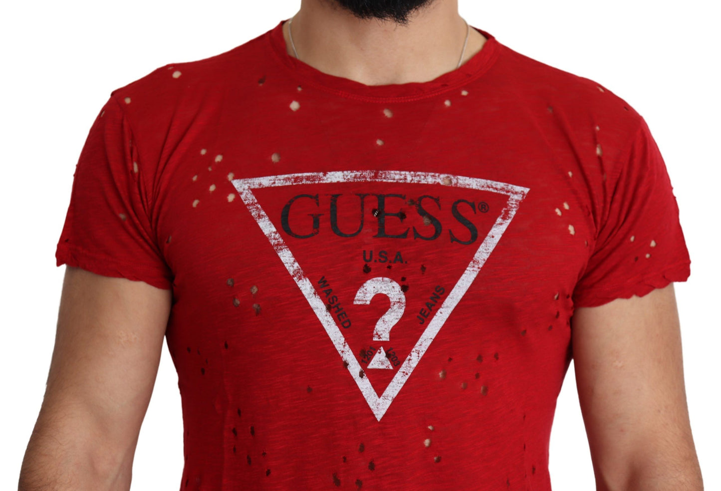 Camiseta elástica de algodón rojo radiante