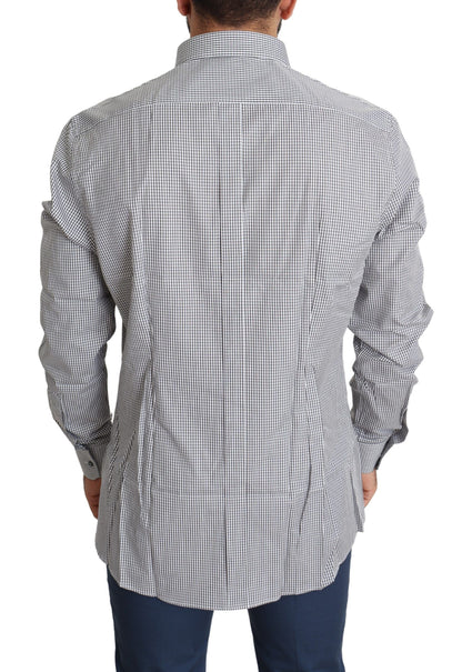 Camisa de vestir de algodón de corte entallado a cuadros