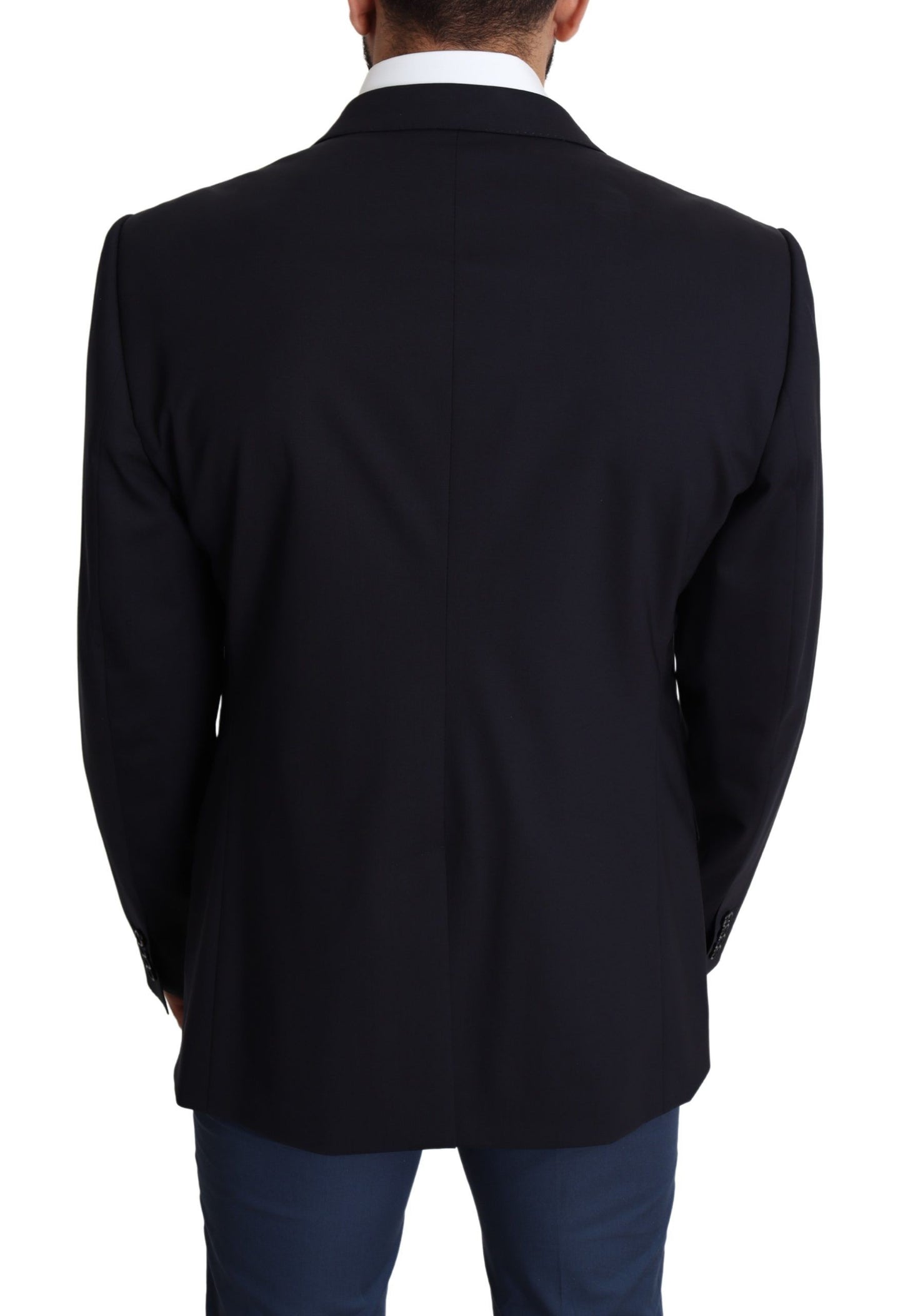 Exquisito blazer Martini de lana elástica negra