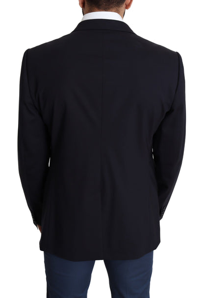 Exquisito blazer Martini de lana elástica negra