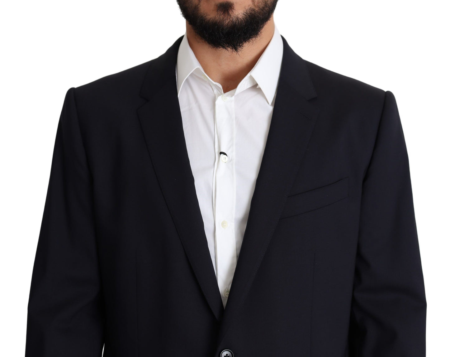 Exquisito blazer Martini de lana elástica negra