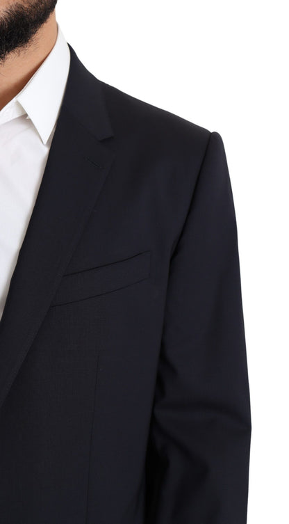 Exquisito blazer Martini de lana elástica negra
