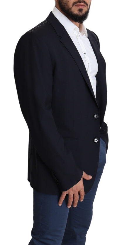 Exquisito blazer Martini de lana elástica negra