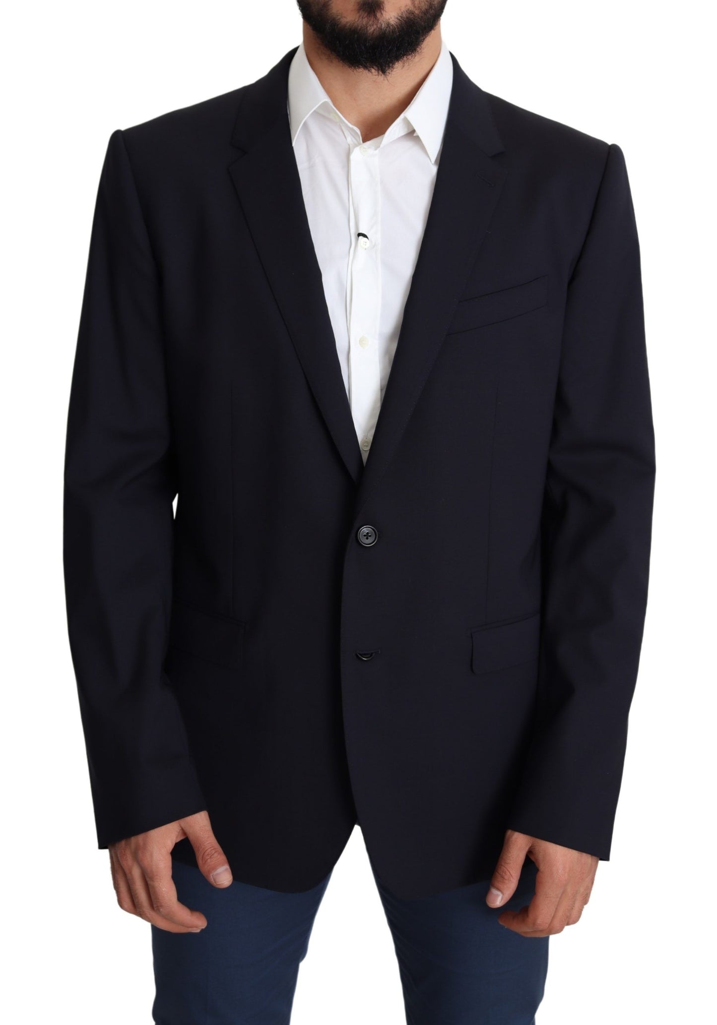 Exquisito blazer Martini de lana elástica negra