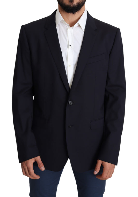 Exquisito blazer Martini de lana elástica negra