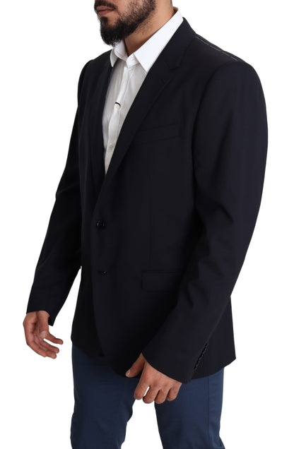 Exquisito blazer Martini de lana elástica negra