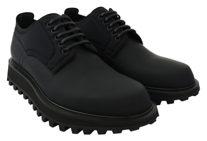 Elegantes zapatos Derby de piel de becerro negros