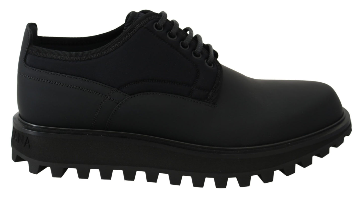 Elegantes zapatos Derby de piel de becerro negros
