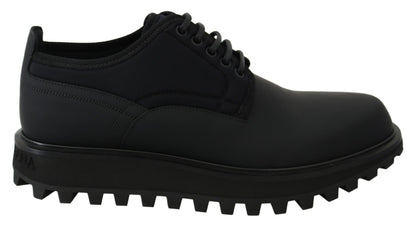 Elegantes zapatos Derby de piel de becerro negros